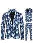 Load image into Gallery viewer, Light Blue 3-Pieces Snowman Printed Men&#39;s Christmas Party Suits