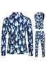 Load image into Gallery viewer, Light Blue 3-Pieces Snowman Printed Men&#39;s Christmas Party Suits