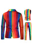 Load image into Gallery viewer, Yellow Rainbow Stripes Notched Lapel Men&#39;s Party Suits