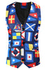 Load image into Gallery viewer, Blue Printed Notched Lapel Men&#39;s Party Suits