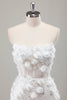 Load image into Gallery viewer, Ivory Strapless Beaded Tight Short Wedding Dress with Appliques