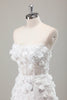 Load image into Gallery viewer, Ivory Strapless Beaded Tight Short Wedding Dress with Appliques