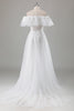 Load image into Gallery viewer, Ivory Off the Shoulder A-Line Wedding Dress with Appliqued Lace