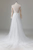 Load image into Gallery viewer, Ivory V-Neck Long Sleeves Appliqued Wedding Dress with Slit