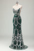 Load image into Gallery viewer, Luxury Dark Green Mermaid Strapless Sequins Long Corset Prom Dress with Beading