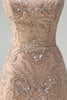 Load image into Gallery viewer, Sparkly Champagne Mermaid Spaghetti Straps Corset Long Prom Dress