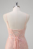 Load image into Gallery viewer, Blush Mermaid Spaghetti Straps Corset Sequined Long Prom Dress