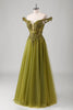 Load image into Gallery viewer, Olive A Line Off The Shoulder Corset Long Prom Dress