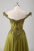 Load image into Gallery viewer, Olive A Line Off The Shoulder Corset Long Prom Dress