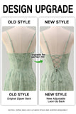 Dusty Sage Floral Corset Ruched Long Prom Dress with Slit