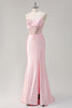 Load image into Gallery viewer, Mermaid Pink Long Sequin Prom Dress with Slit