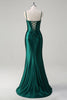 Load image into Gallery viewer, Dark Green Mermaid Corset Beaded Long Prom Dress with Slit