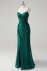 Load image into Gallery viewer, Dark Green Mermaid Corset Beaded Long Prom Dress with Slit