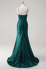 Load image into Gallery viewer, Dark Green Mermaid Spaghetti Straps Prom Dress