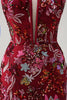 Load image into Gallery viewer, Sparkly Burgundy Mermaid Long Sequin Floral Prom Dress with Slit