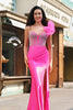 Load image into Gallery viewer, Lilac Mermaid Beaded Corset One Shoulder Long Prom Dress