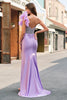 Load image into Gallery viewer, Lilac Mermaid Beaded Corset One Shoulder Long Prom Dress