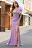 Load image into Gallery viewer, Lilac Mermaid Beaded Corset One Shoulder Long Prom Dress