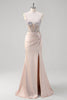 Load image into Gallery viewer, Blush Spaghetti Straps Mermaid Corset Beaded Long Prom Dress