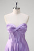 Load image into Gallery viewer, Purple A Line Sweetheart Corset Long Prom Dress