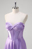 Load image into Gallery viewer, Purple A Line Sweetheart Corset Long Prom Dress