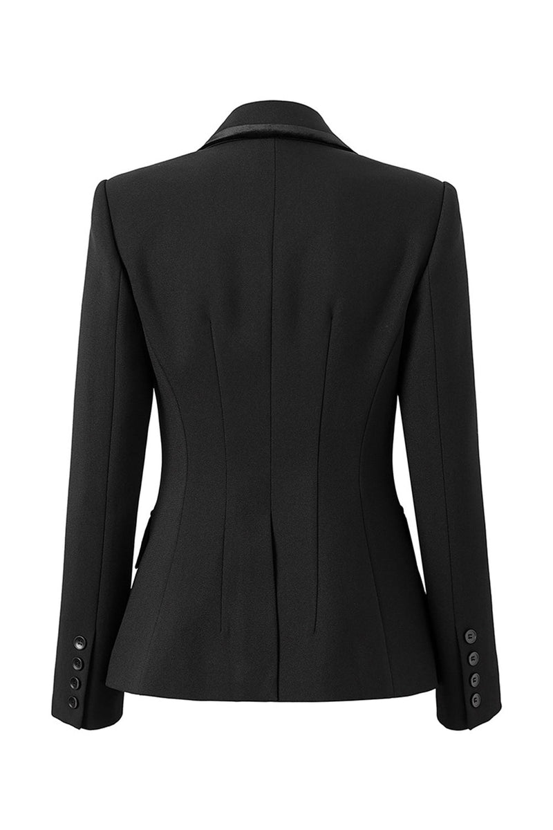 Load image into Gallery viewer, Sparkly Black Notched Lapel Rhinestones Women Party Blazer