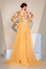 Load image into Gallery viewer, Golden Sparkly Mermaid Long Sleeves Prom Dress with Slit