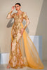 Load image into Gallery viewer, Golden Sparkly Mermaid Long Sleeves Prom Dress with Slit