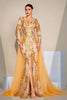 Load image into Gallery viewer, Golden Sparkly Mermaid Long Sleeves Prom Dress with Slit