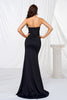 Load image into Gallery viewer, Black Mermaid Strapless Corset Keyhole Prom Dress with Slit