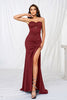 Load image into Gallery viewer, Black Mermaid Strapless Corset Keyhole Prom Dress with Slit