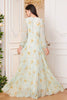 Load image into Gallery viewer, Light Green Long Sleeves Floral Print A Line V Neck Prom Dress with Slit