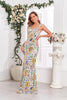 Load image into Gallery viewer, Golden Mermaid Floral V-neck Long Prom Dress