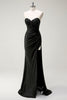 Load image into Gallery viewer, Sparkly Sweetheart Black Long Sequin Prom Dress With Slit