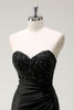 Load image into Gallery viewer, Sparkly Sweetheart Black Long Sequin Prom Dress With Slit