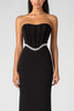 Load image into Gallery viewer, Black Strapless Corset Sheath Sequins Formal Dress