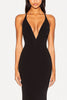 Load image into Gallery viewer, Black Mermaid Deep V-Neck Formal Dress