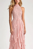 Load image into Gallery viewer, Blush Sheath Halter Ruffles Long Formal Dress