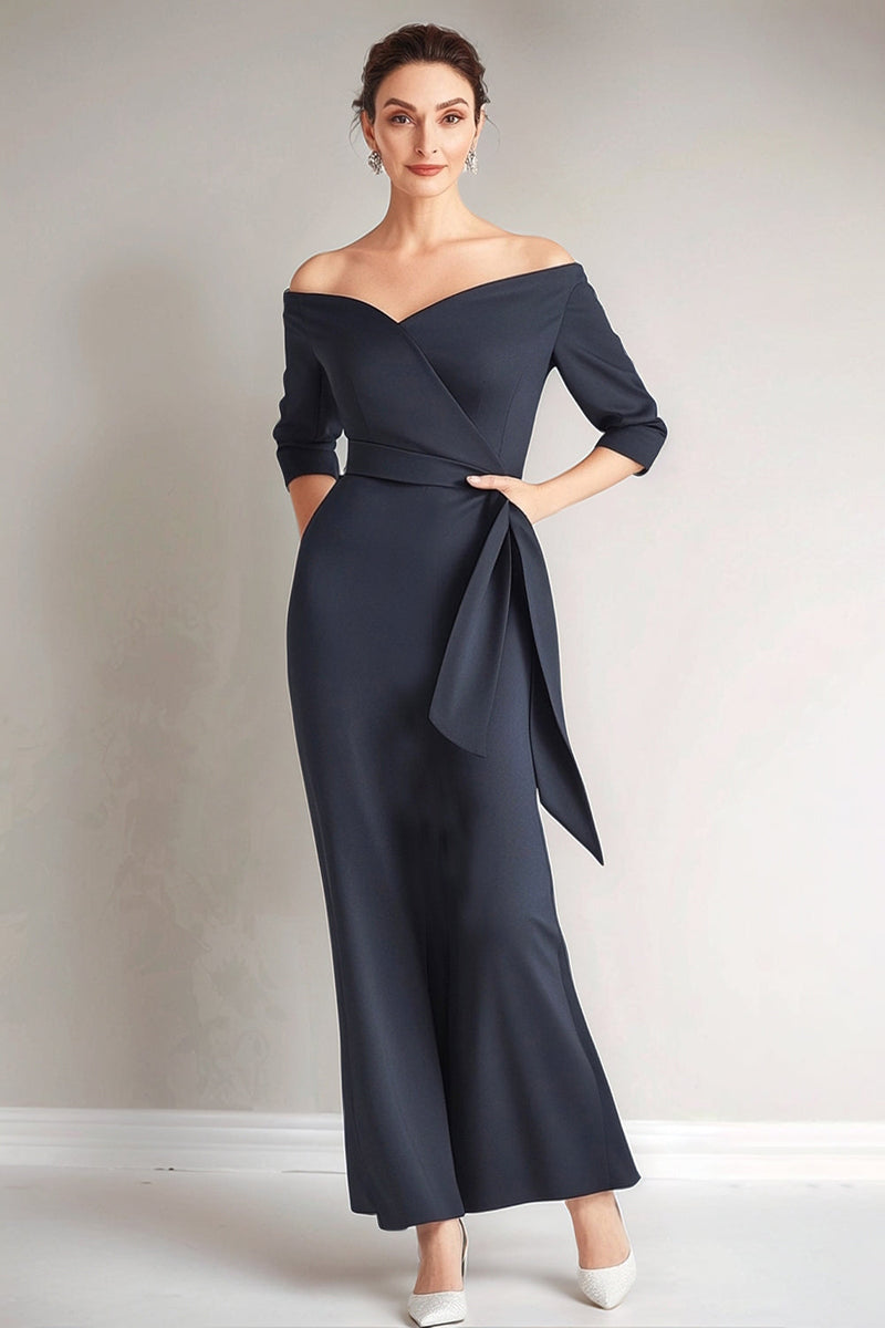 Load image into Gallery viewer, Navy Mermaid Strapless Mother of The Bride Dress