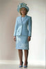 Load image into Gallery viewer, Blue Bodycon Round Neck 2 Piece Appliqued Mother of The Bride Dress