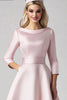 Load image into Gallery viewer, Pink Satin A Line Tea Length Mother of the Bride Dress