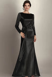 Black Mermaid Long Sleeves Satin Choir Dress