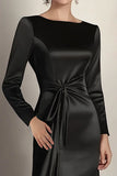 Black Mermaid Long Sleeves Satin Choir Dress