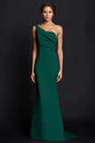 Khaki Mermaid One Shoulder Long Formal Dress