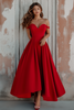 Load image into Gallery viewer, Red Off The Shoulder A Line Formal Dress