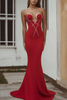 Load image into Gallery viewer, Mermaid Red Strapless Long Formal Dress