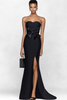 Load image into Gallery viewer, Strapless Mermaid Black Long Celebrity Dress with Slit