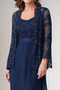 Load image into Gallery viewer, Navy Chiffon A Line Mother Of the Bride Dress with Jackets