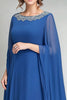 Load image into Gallery viewer, Blue Round Neck Chiffon A-Line Long Mother of the Bride Dress