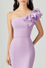 Load image into Gallery viewer, Lilac Sloping Shoulder Mermaid Ruffles Formal Dress